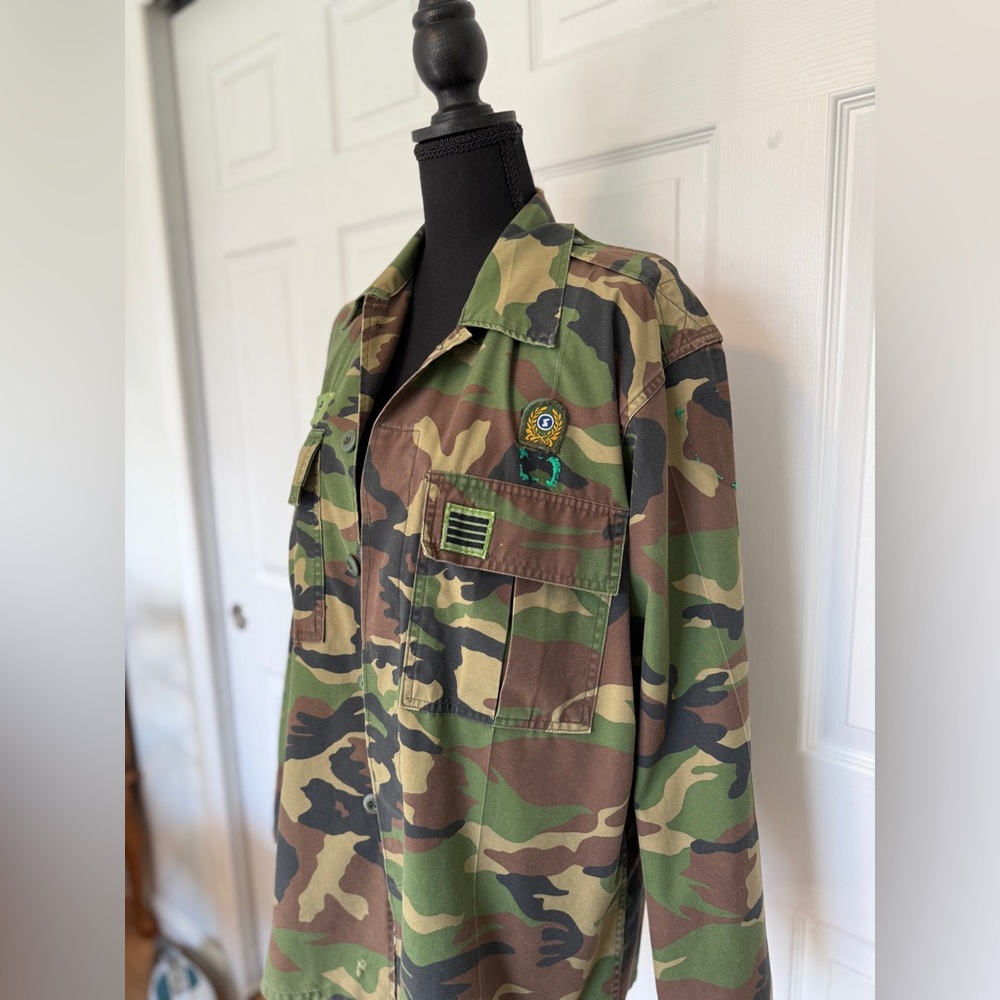 Free People Tricia Fix Camo with Colorful Embroidered Back - Picture 6 of 16